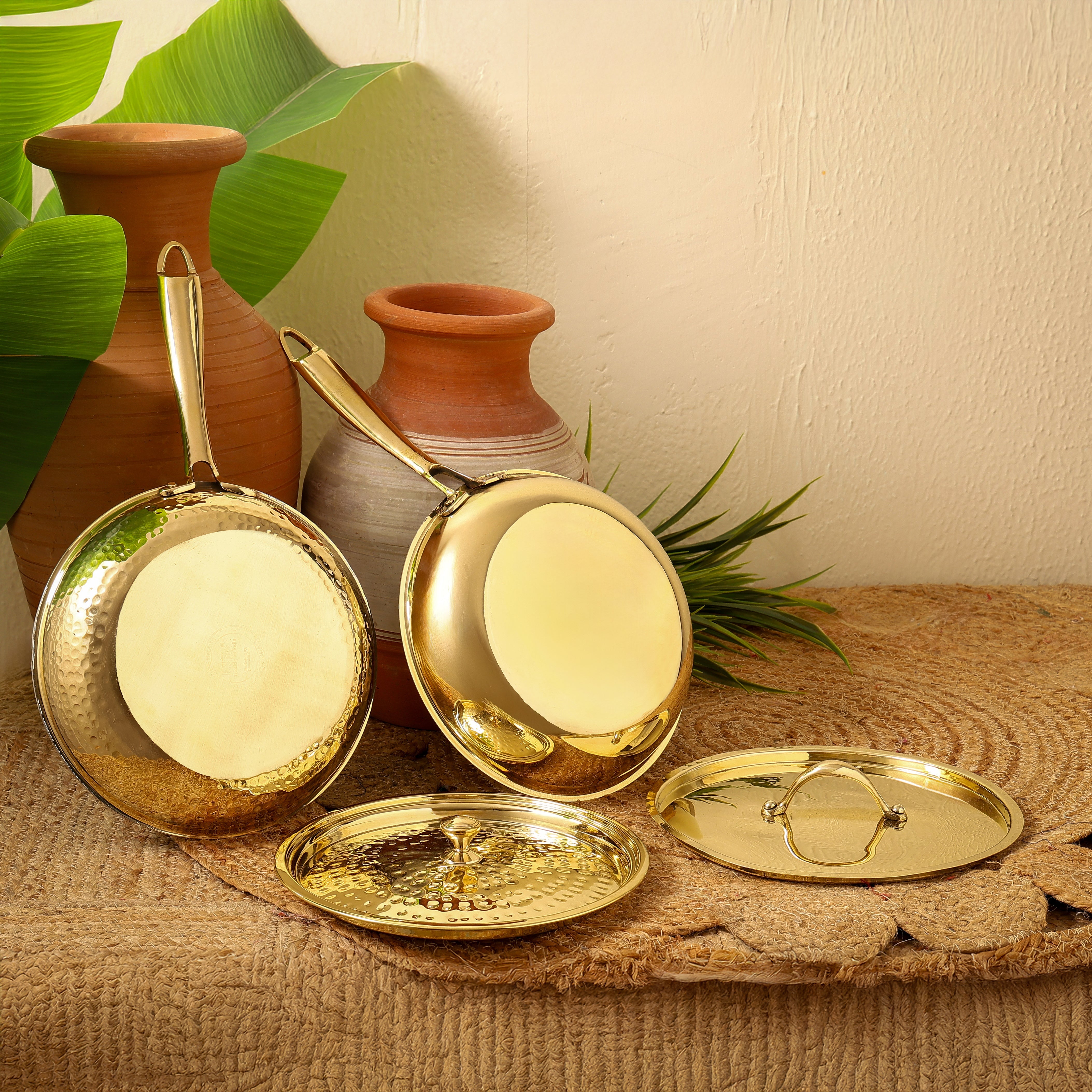 Brass Frypan with Lid | Naturally Non-Stick | Toxin-Free & Sustainable