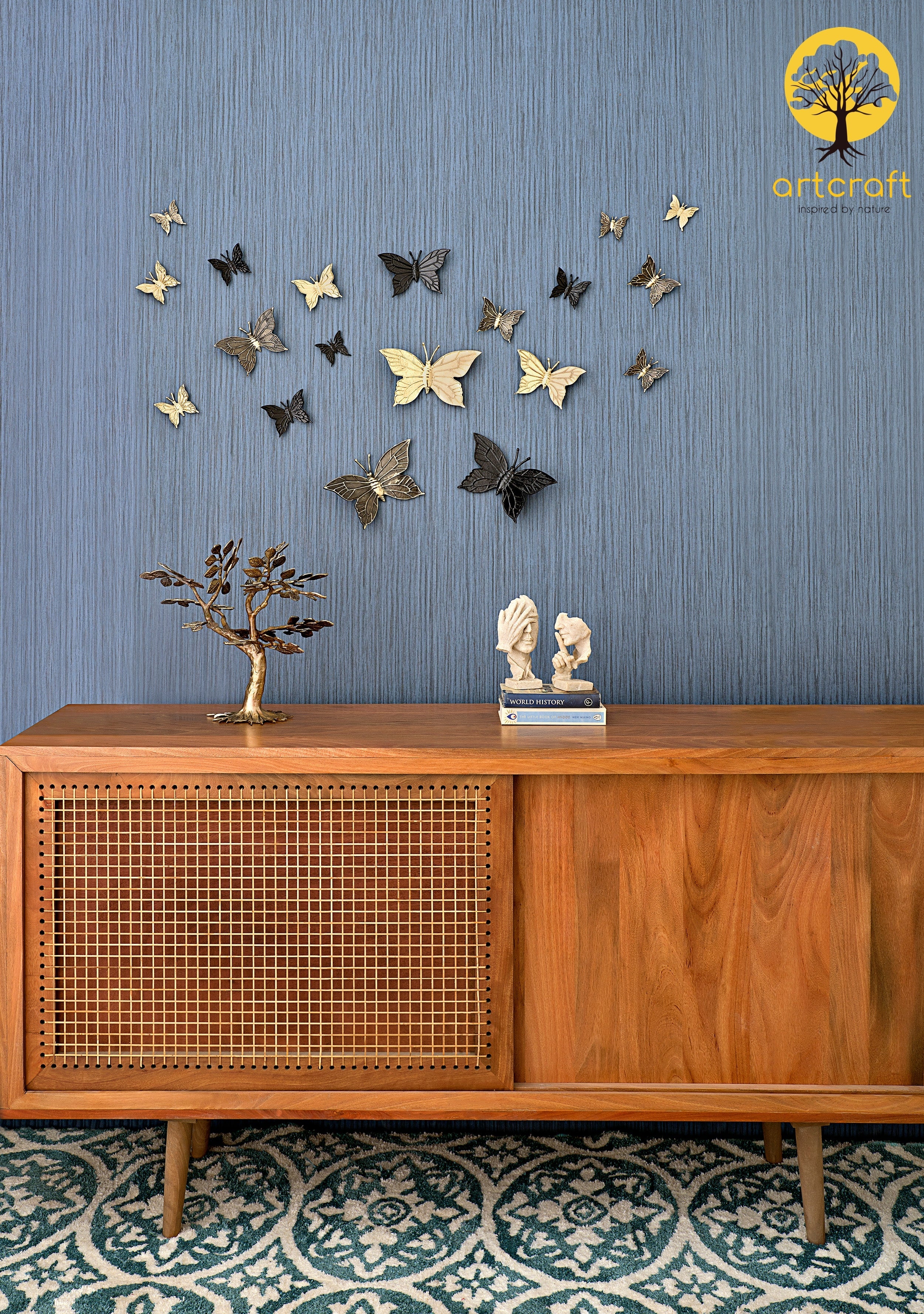 3D ButterFly Wall Decor - 100% Made From Brass