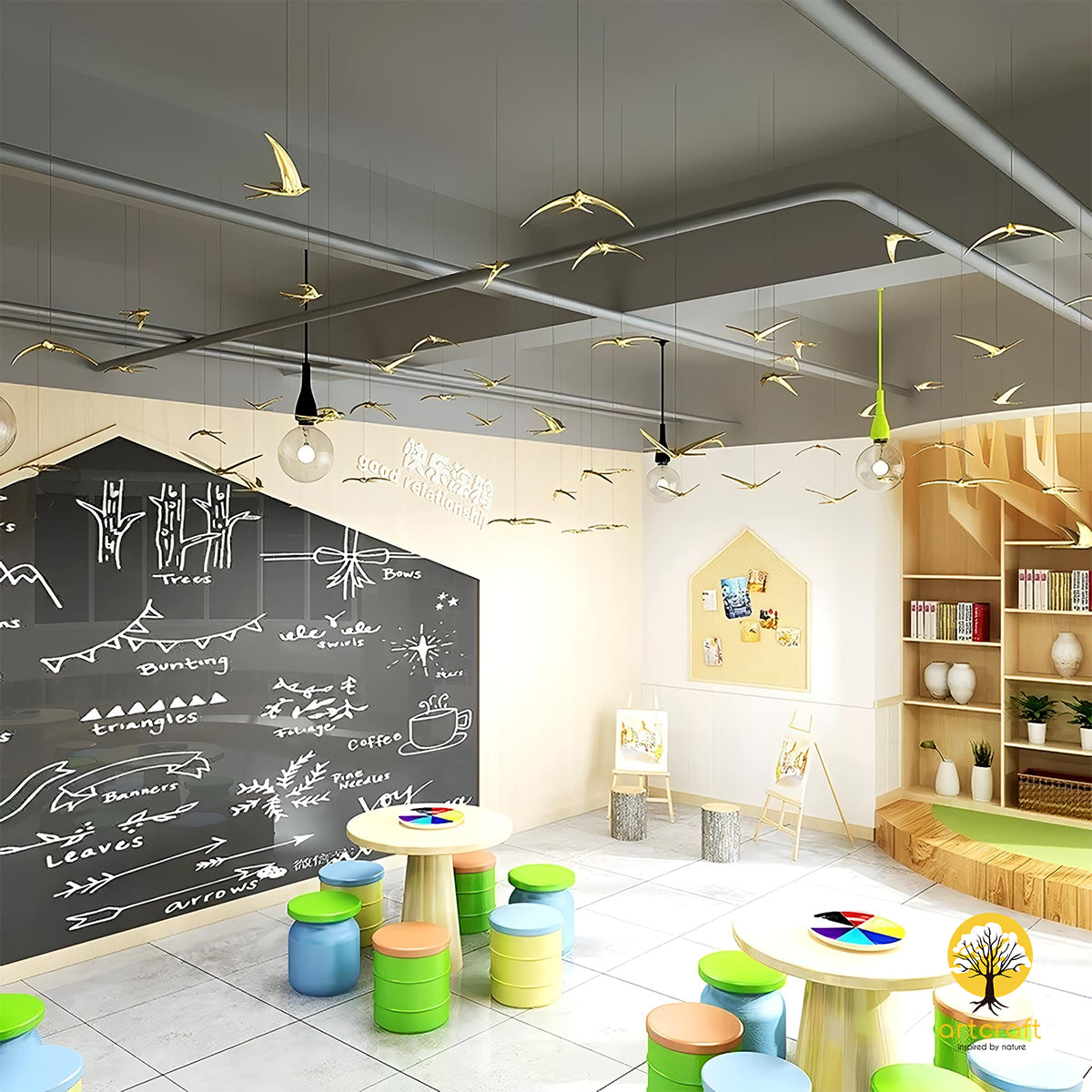 Hanging Seagull Birds - 100% Made From Brass