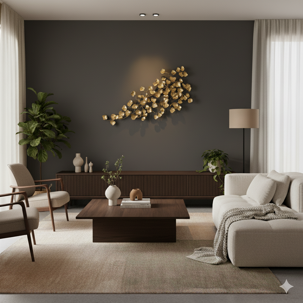 Modern Branch with leaves - 100% MADE FROM BRASS