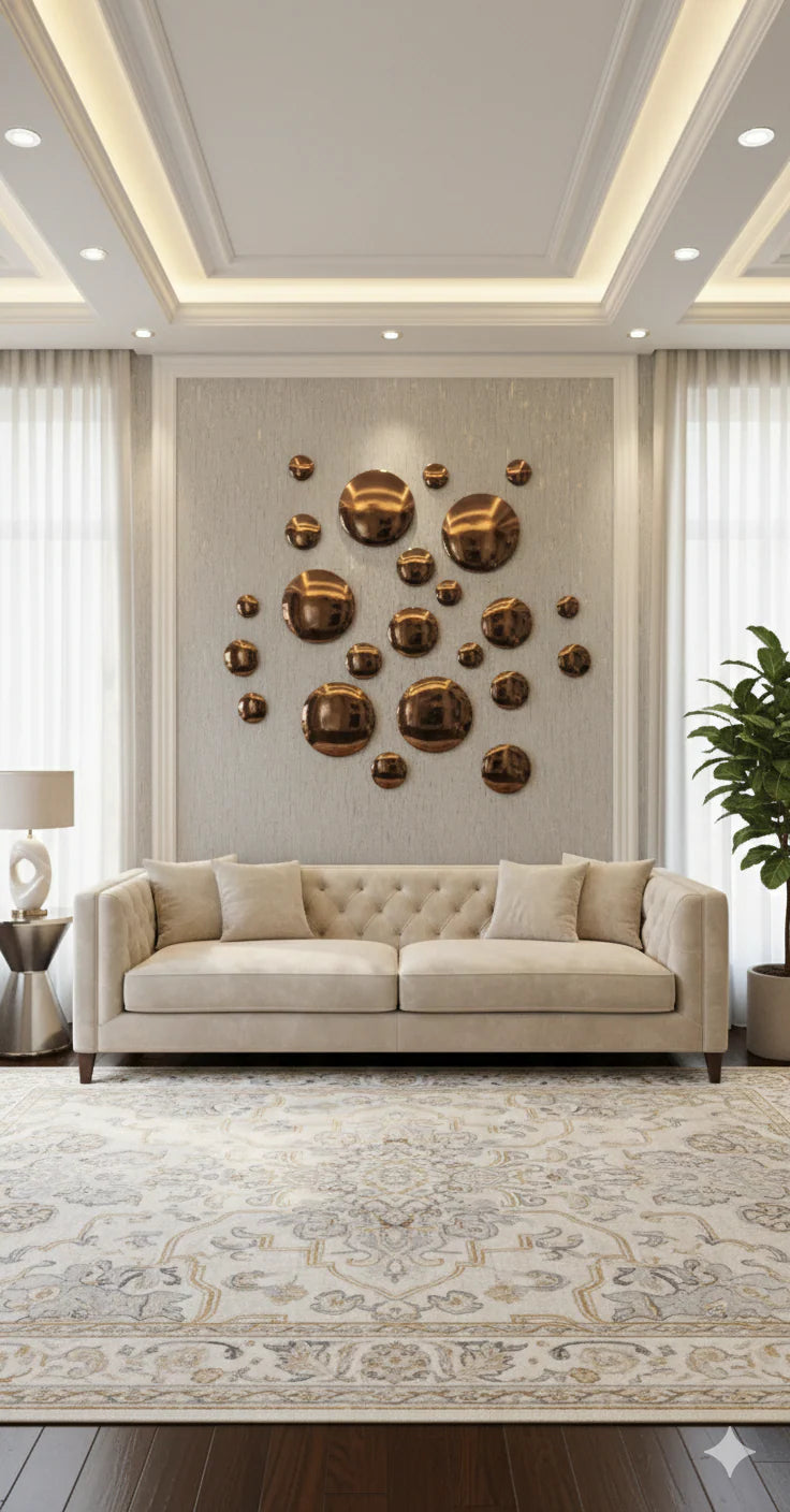 Dew Drops Sculptural Handcrafted Wall Accent - 100% Made in Pure Brass