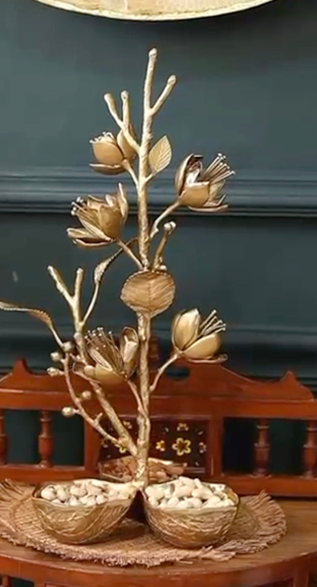 Handcrafted Cherry Blossom Platter - 100% Made from Brass