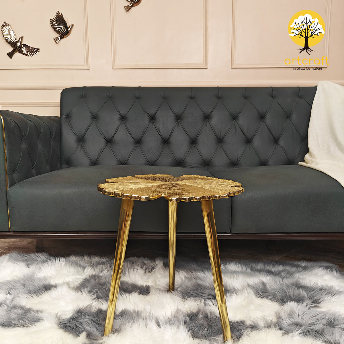 Lucky Clover Leaf Table - 100% Made With Pure Brass
