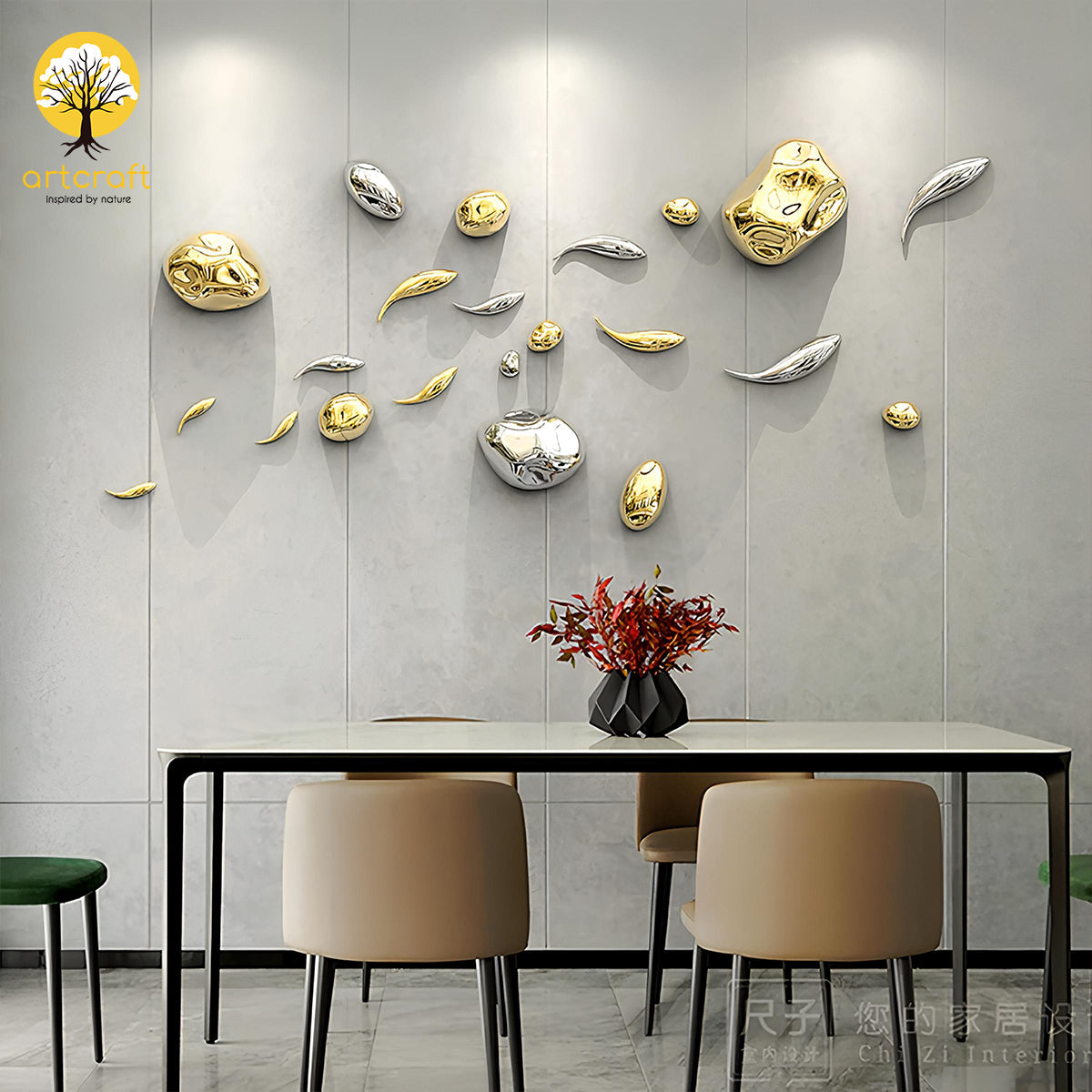 Pebbles wall decor - 100% Made in Pure Brass