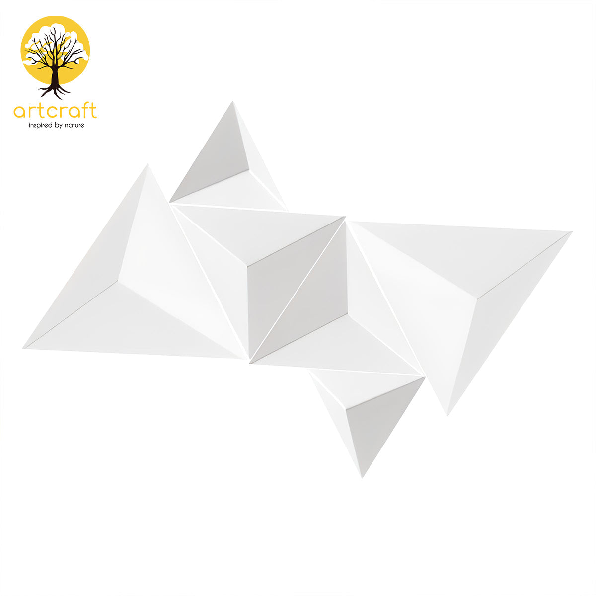 White Pyramids -Wall Decor - 100% Made From Brass