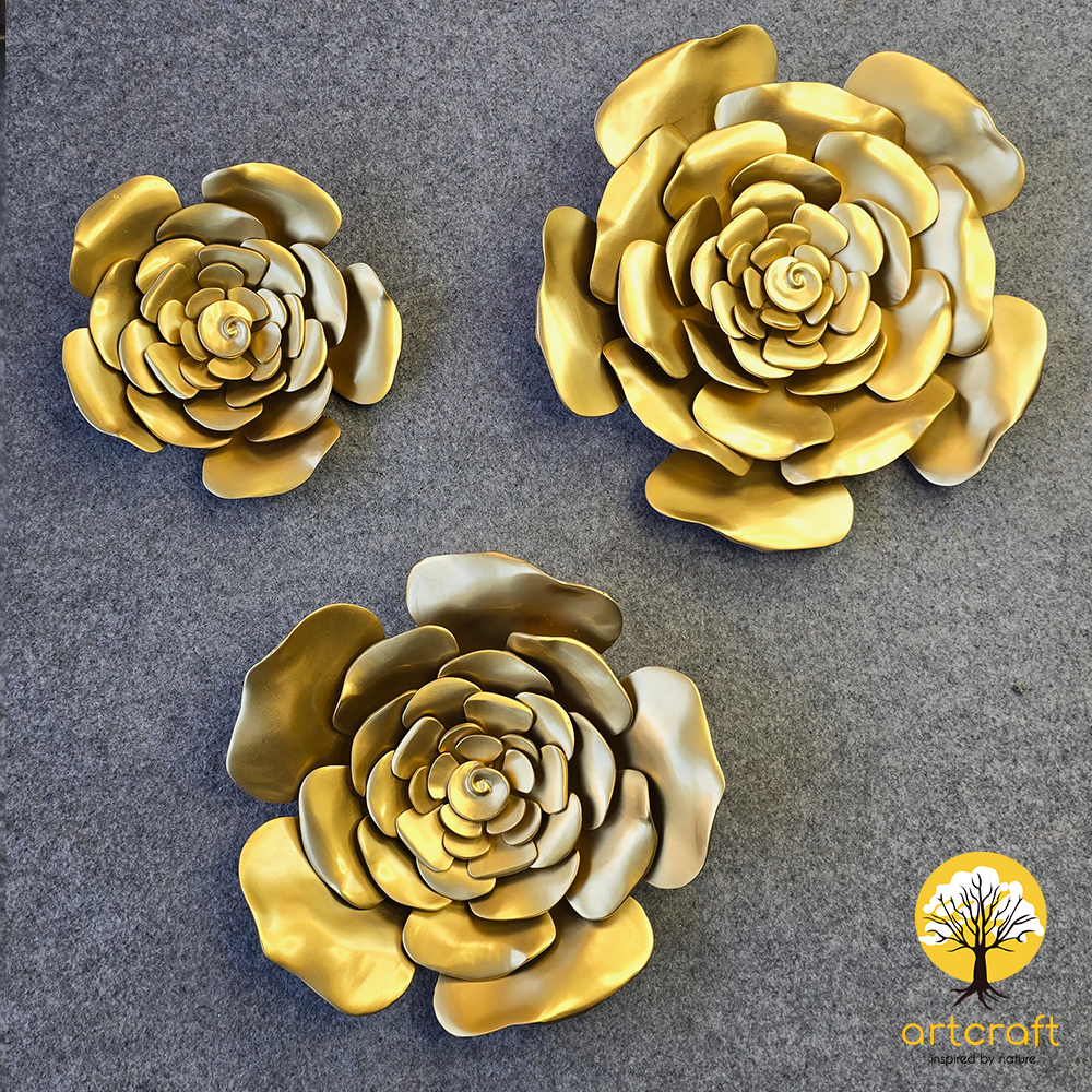 Rose Wall Flower Decor - 100% Made From Brass