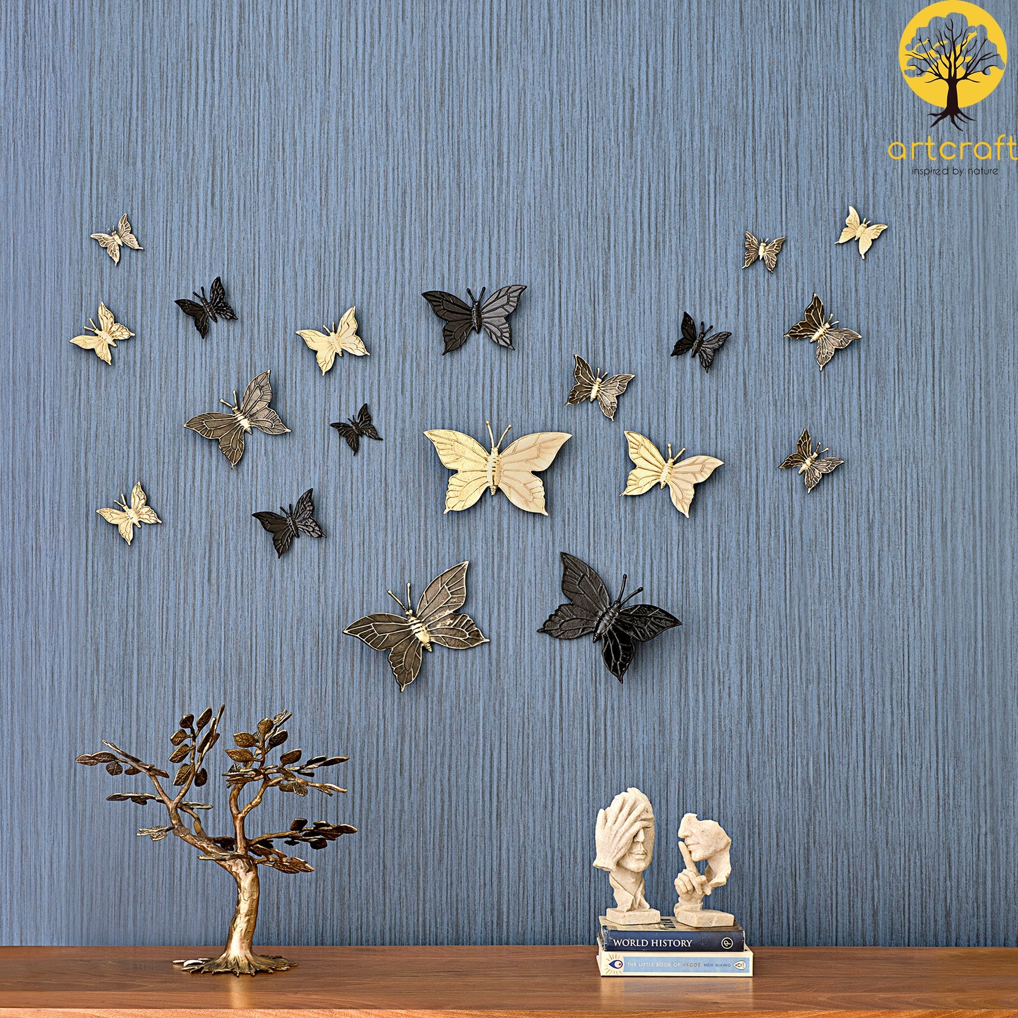 3D ButterFly Wall Decor - 100% Made From Brass
