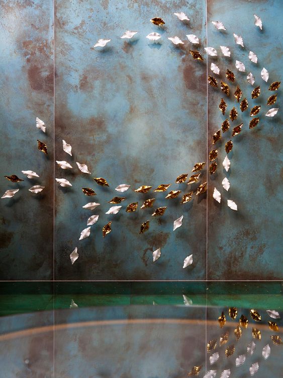 Golden and White Leaves Wall Decor - 100% MADE IN BRASS