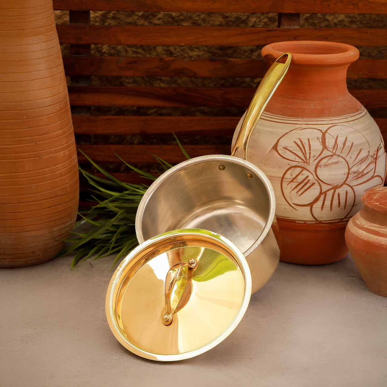 Plain Brass Saucepan with Brass Lid | Non Toxic | Sustainable Kitchenware