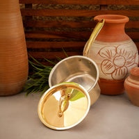 Plain Brass Saucepan with Brass Lid | Non Toxic | Sustainable Kitchenware