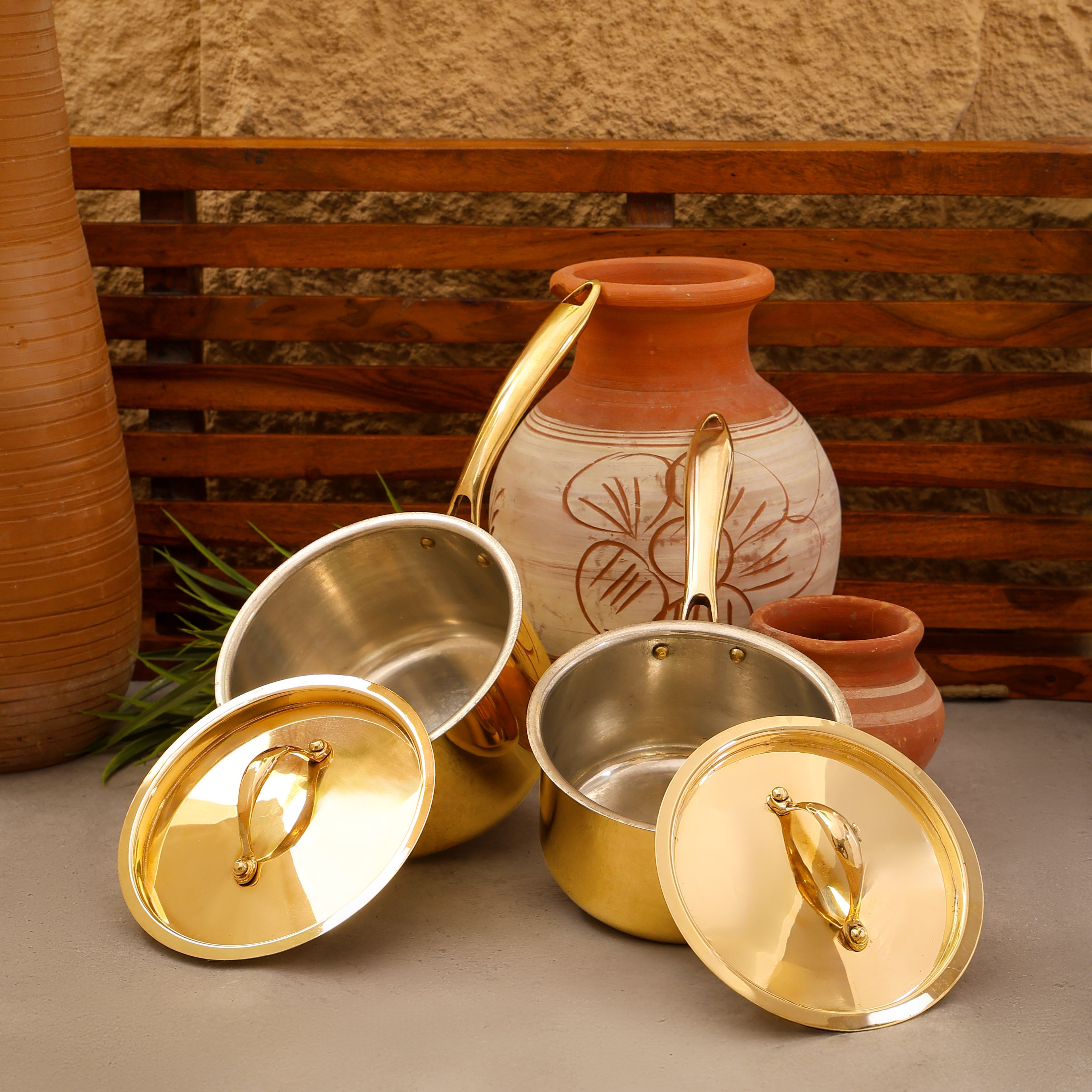 Plain Brass Saucepan with Brass Lid | Non Toxic | Sustainable Kitchenware