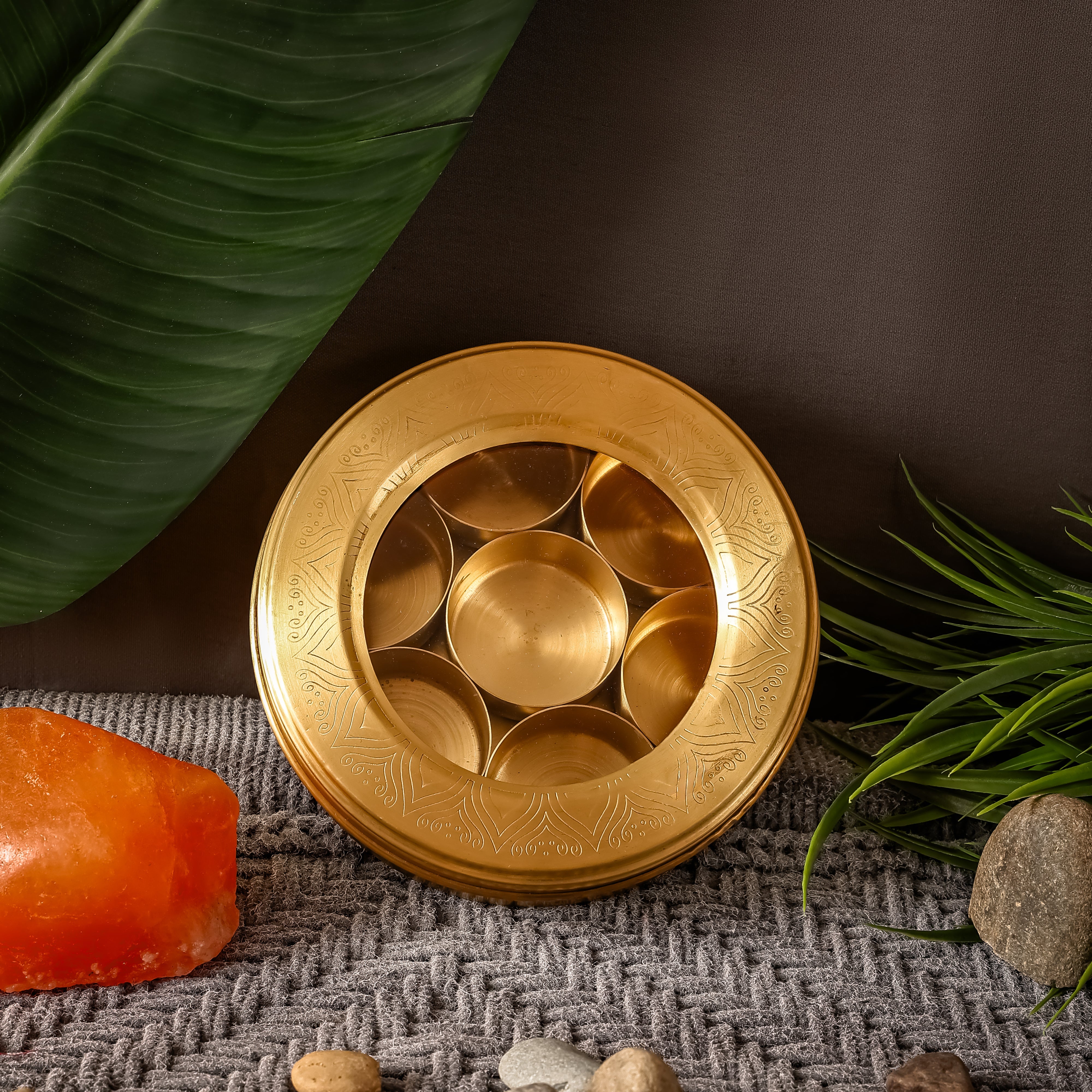 Brass Masala Box | Handcrafted | Toxin-Free & Sustainable | Traditional Spice Box