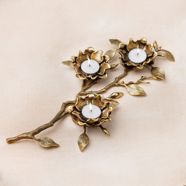FLOWER TEALIGHT TABLE DECOR - 100% MADE FROM BRASS