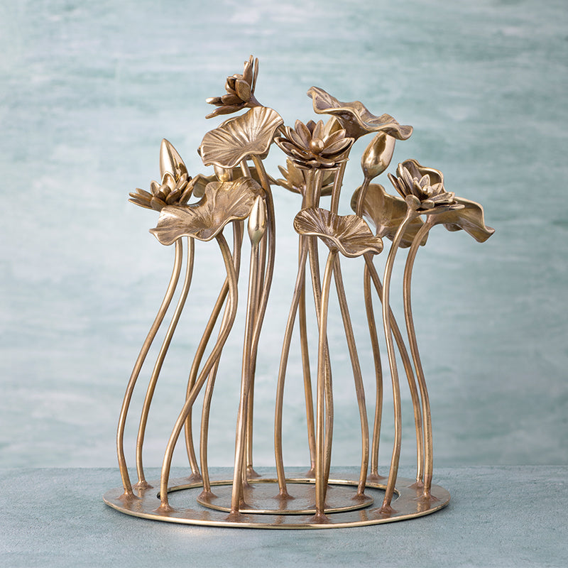 WIDE LOTUS BUNCH TABLE DECOR - 100% MADE FROM BRASS