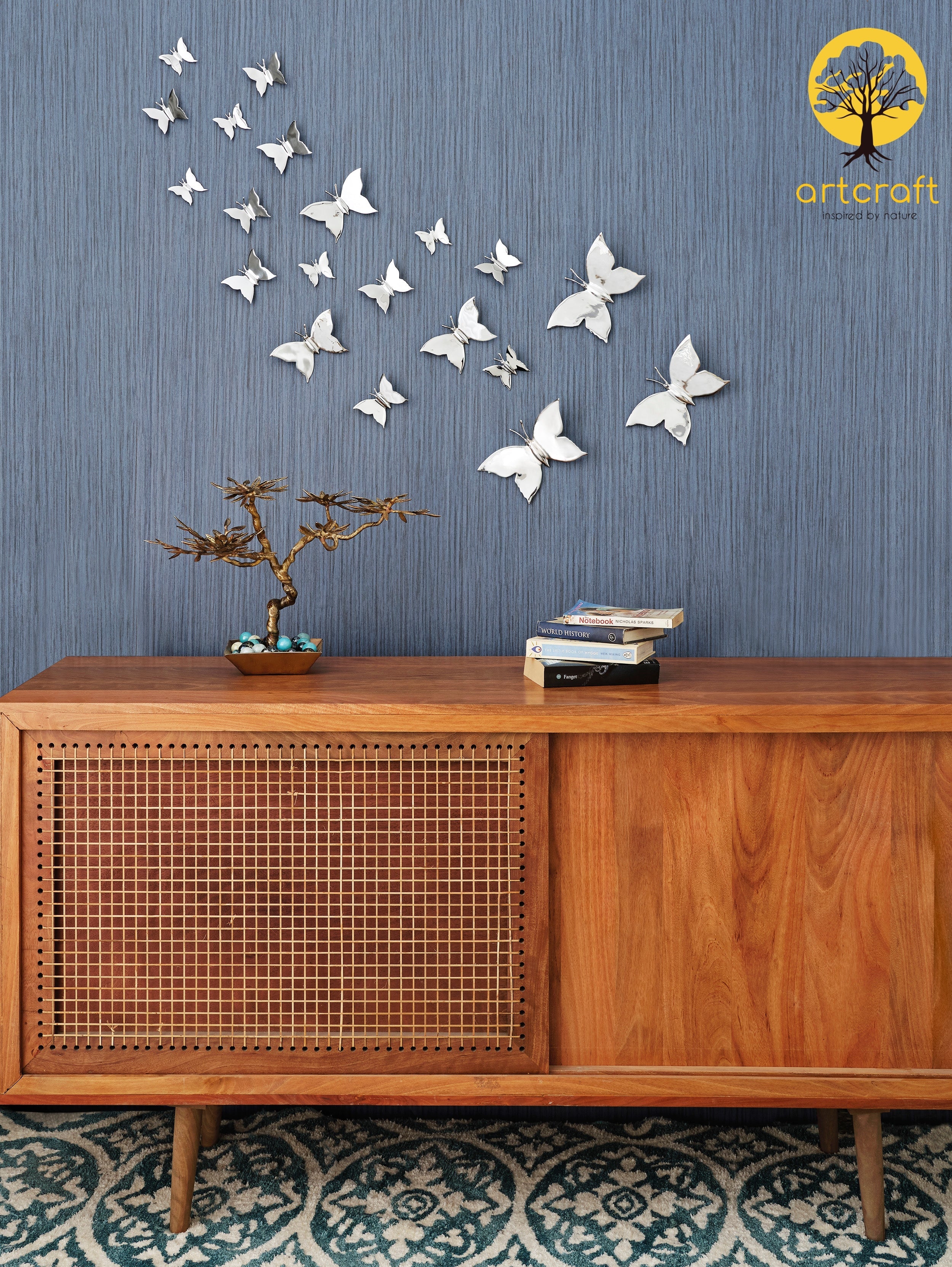 Chrome Butterfly Wall Decor