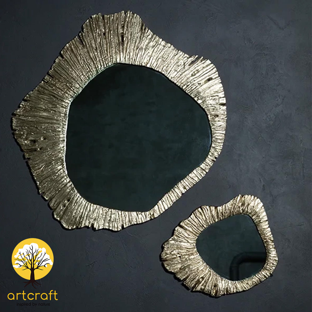 Bark Wall Mirror - 100% Made From Brass