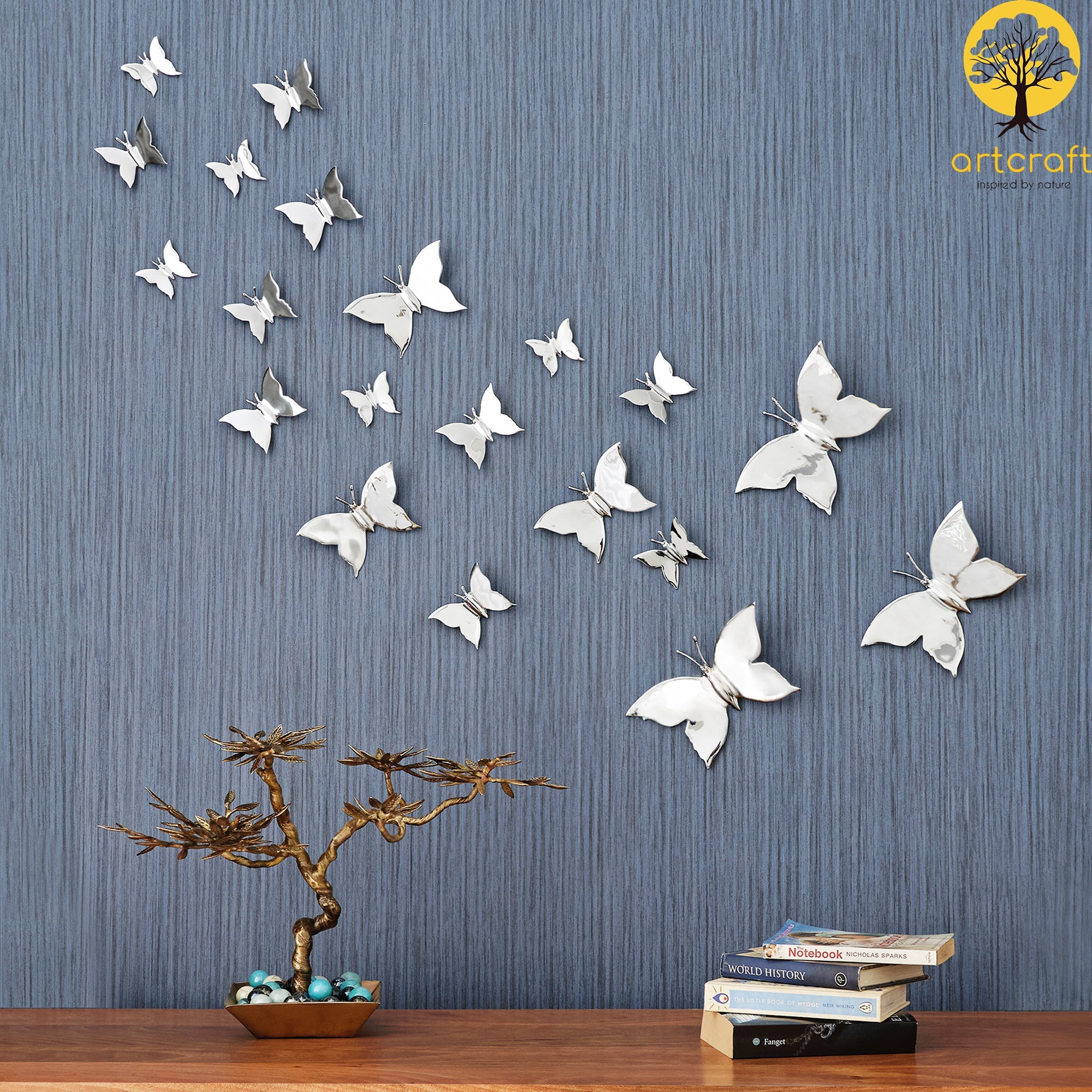 Chrome Butterfly Wall Decor