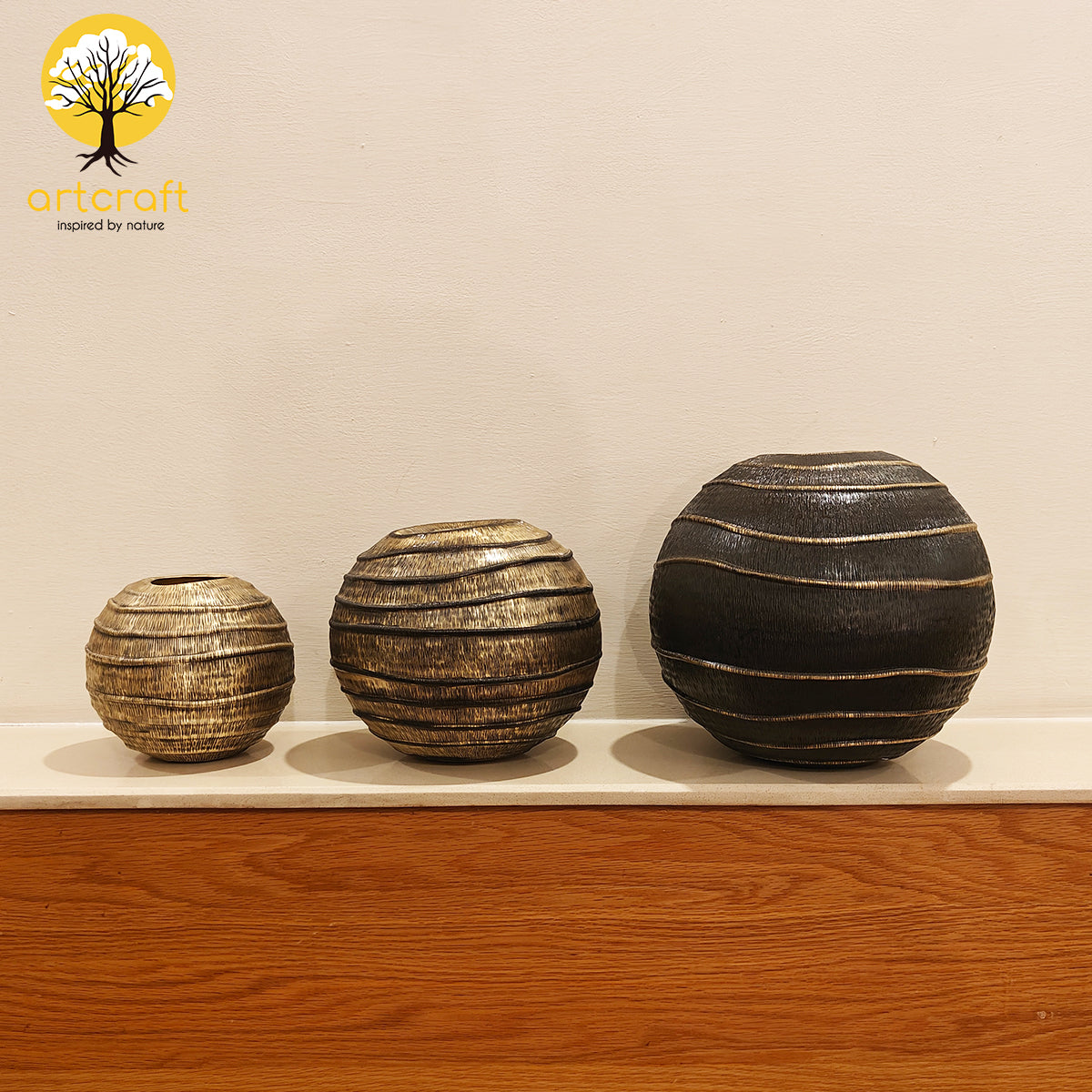 Curve Ball Vase - Made in 100% Pure Brass