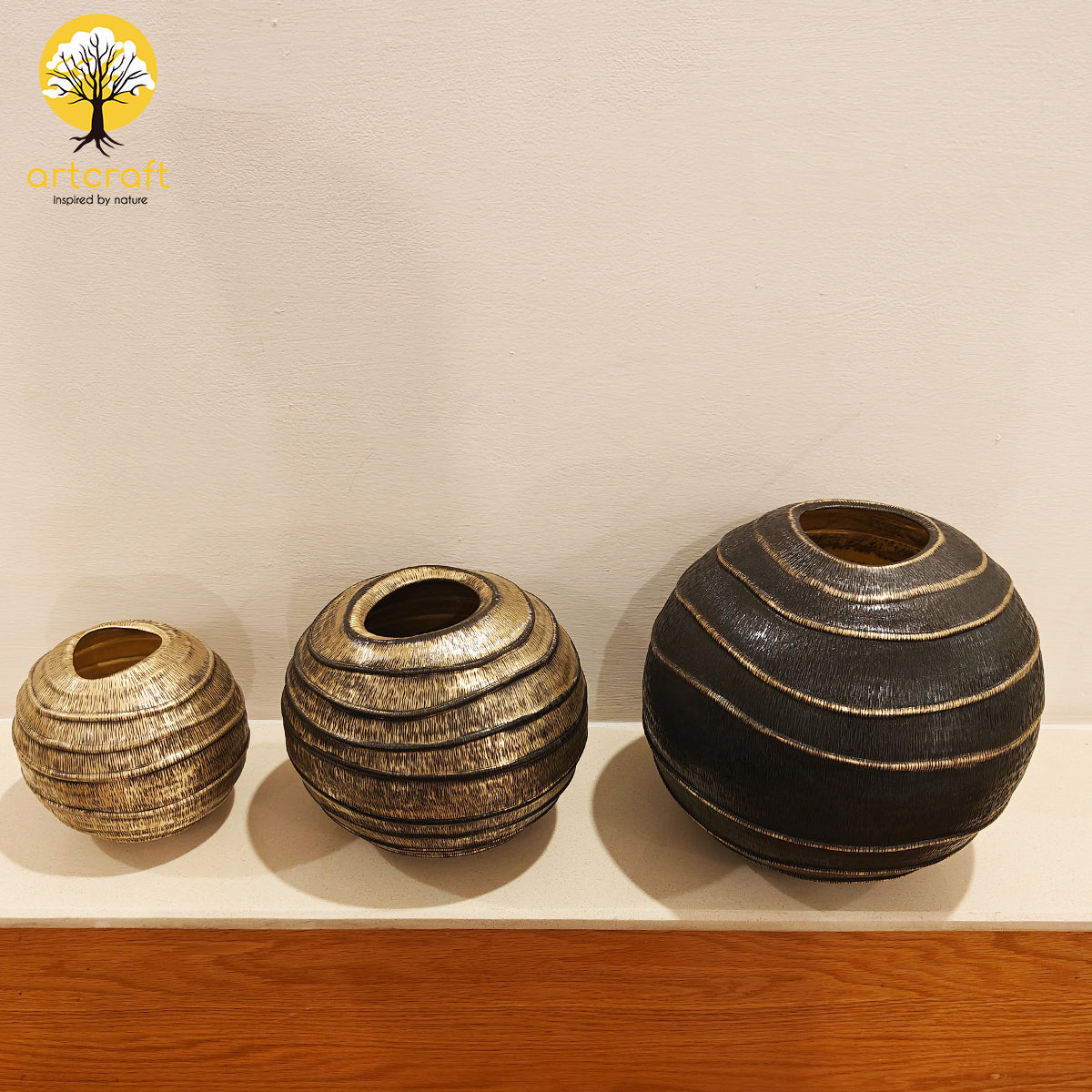 Curve Ball Vase - Made in 100% Pure Brass