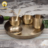 Emperor - Set of 6 Kansa Utensils Thali 11inches (28cms)