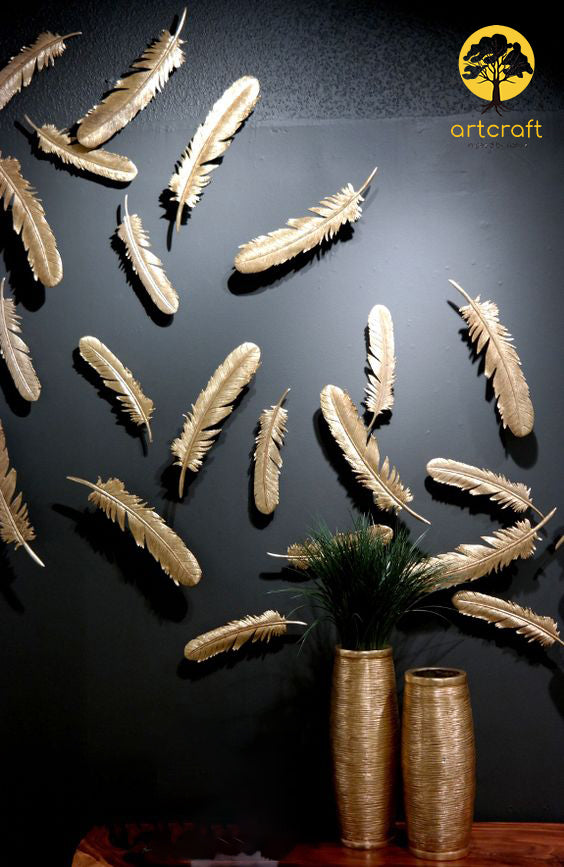 Feather Wall Hanging - 100% Made In Brass