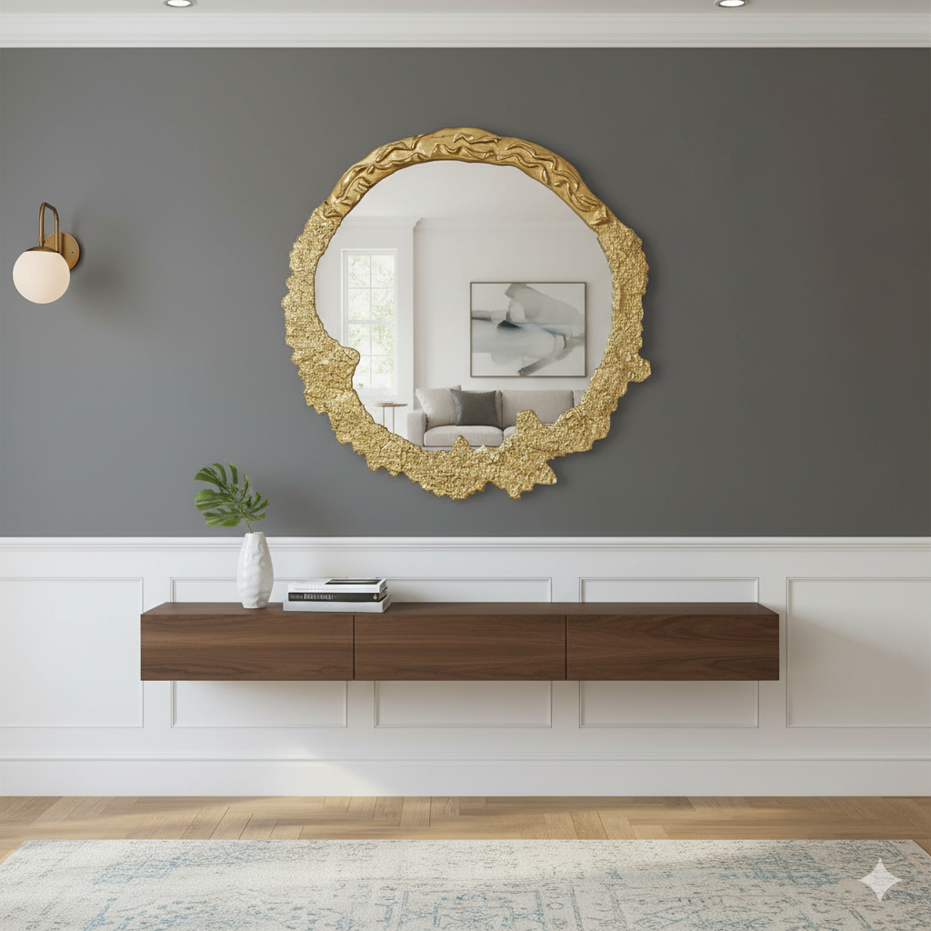 Molten Wall Mirror - 100% Made From Brass