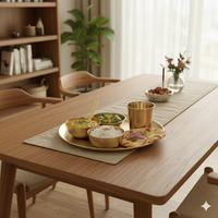 Nirvana -  Set of 6 Kansa Utensils Thali 11inches (28cms)