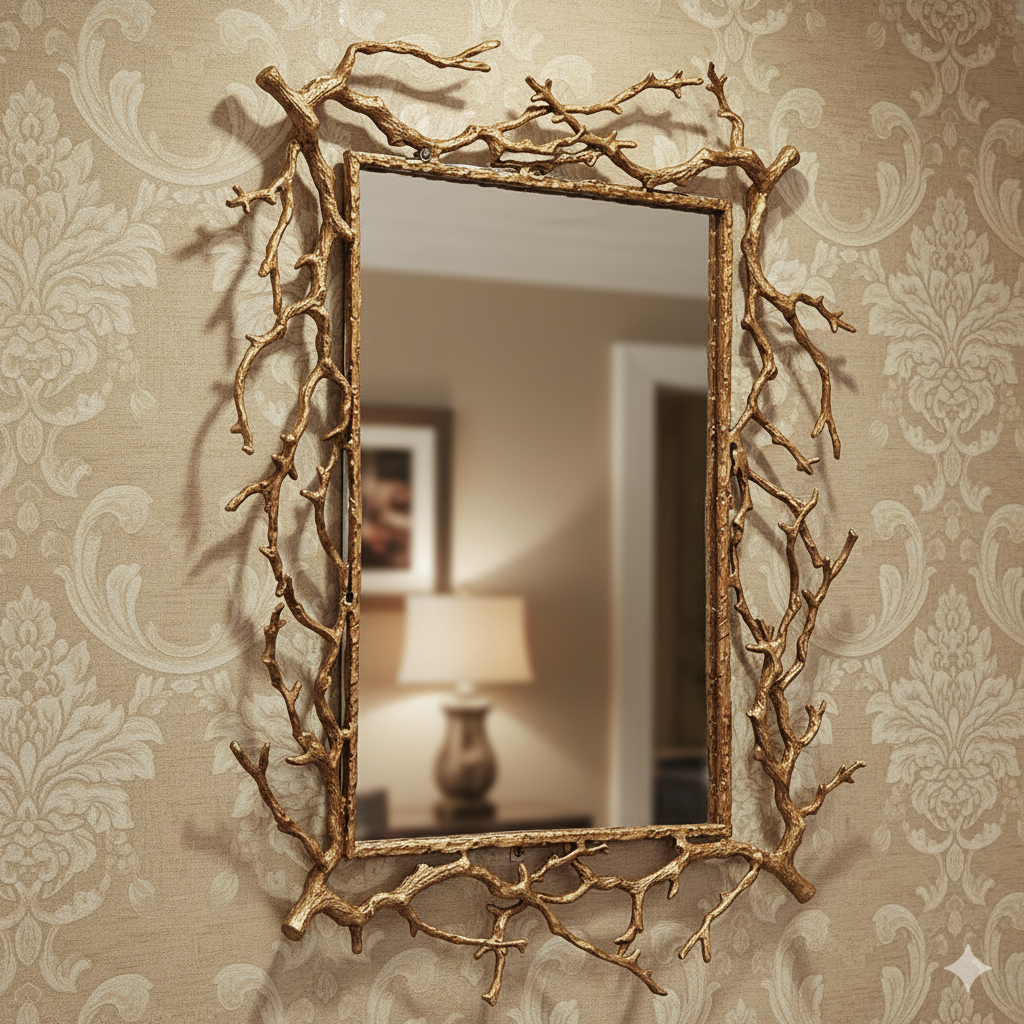 Twig Wall Mirror - 100% Made From Brass