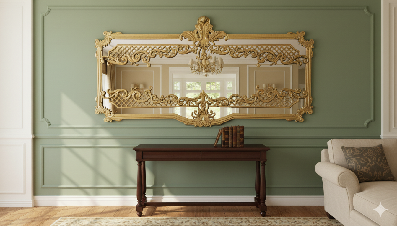 Venation Wall Mirror - 100% Made From Brass