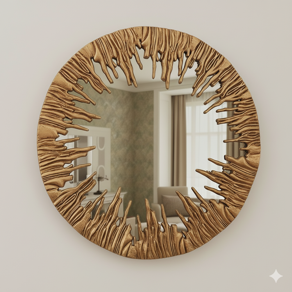 Lava Wall Mirror - 100% Made From Brass