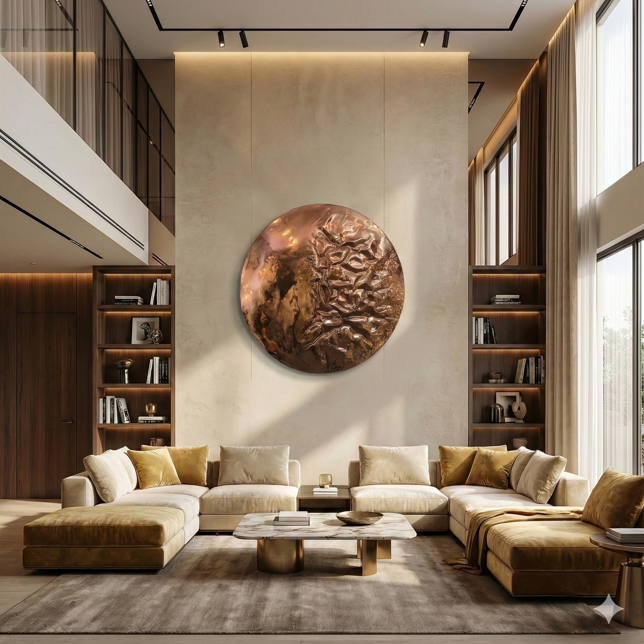 Handcrafted Moonwalk Wall Accent  - 100% Made in Pure Brass