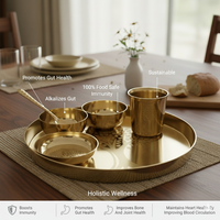 Kalpavriksham - Set of 6 Kansa Utensils Thali 11inches (28cms)