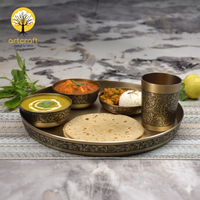 Maharaja- Set of 6 Kansa Utensils Thali 11inches (28cms)