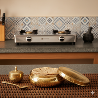 Brass Roti Box / Chapati Box | Hammered Box | Non Toxic