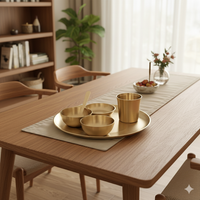 Nirvana -  Set of 6 Kansa Utensils Thali 11inches (28cms)