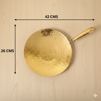 Hammered Brass Tawa with Brass Handle | Non-Toxic & Sustainable