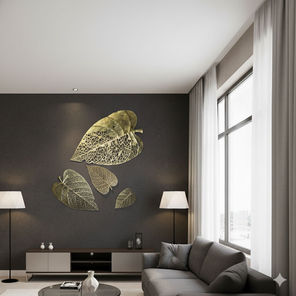 Venation Leaf Wall Hanging- 100% Made In Brass