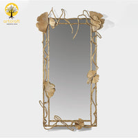 Gingko Wall Mirror - 100% Made From Brass