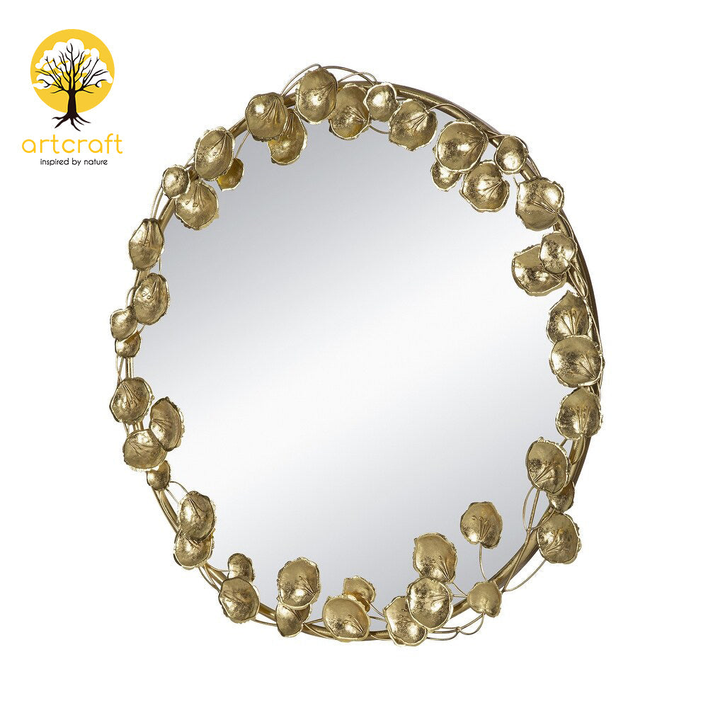 Golden Leaf Wall Mirror - 100% Made From Brass