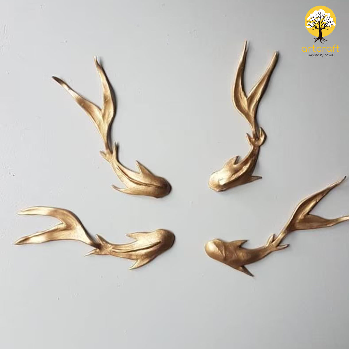 Ryukin Gold Fish Wall Decor - 100% Made in Pure Brass
