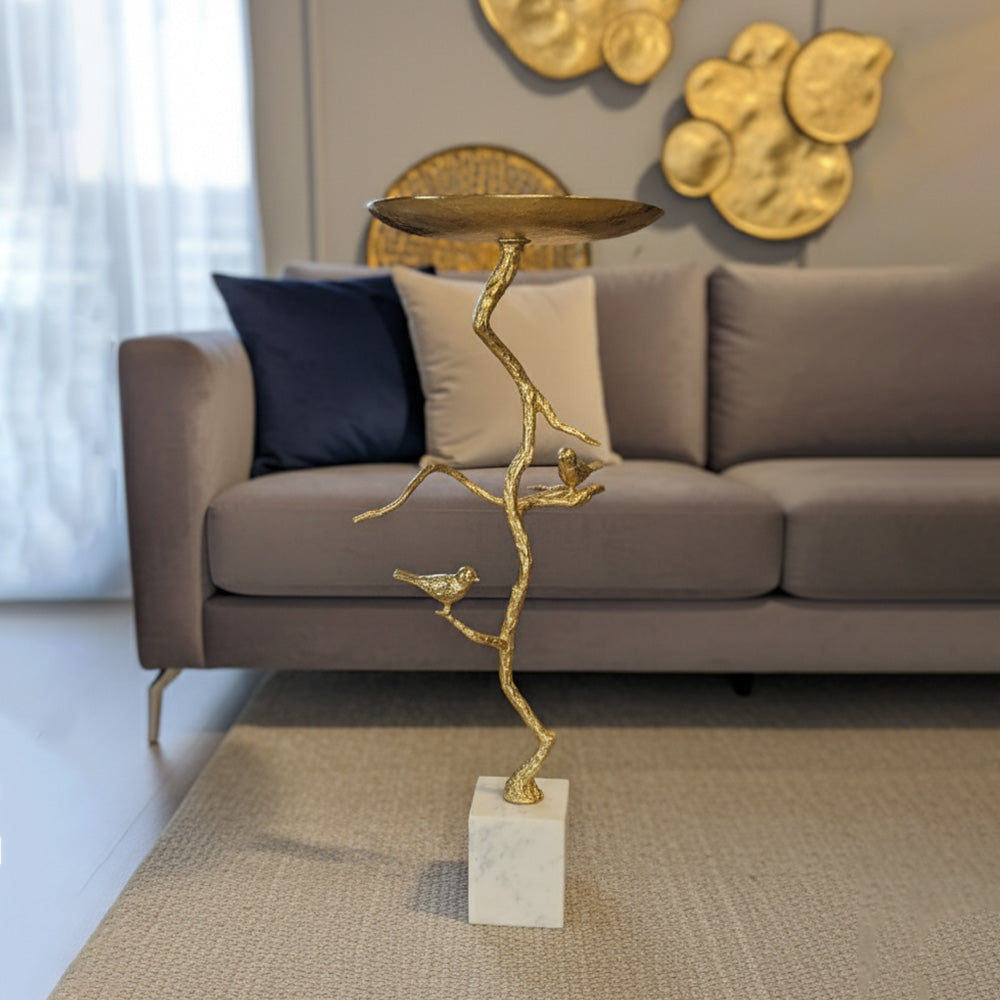 Twig with Birds Table  - 100% Made With Pure Brass