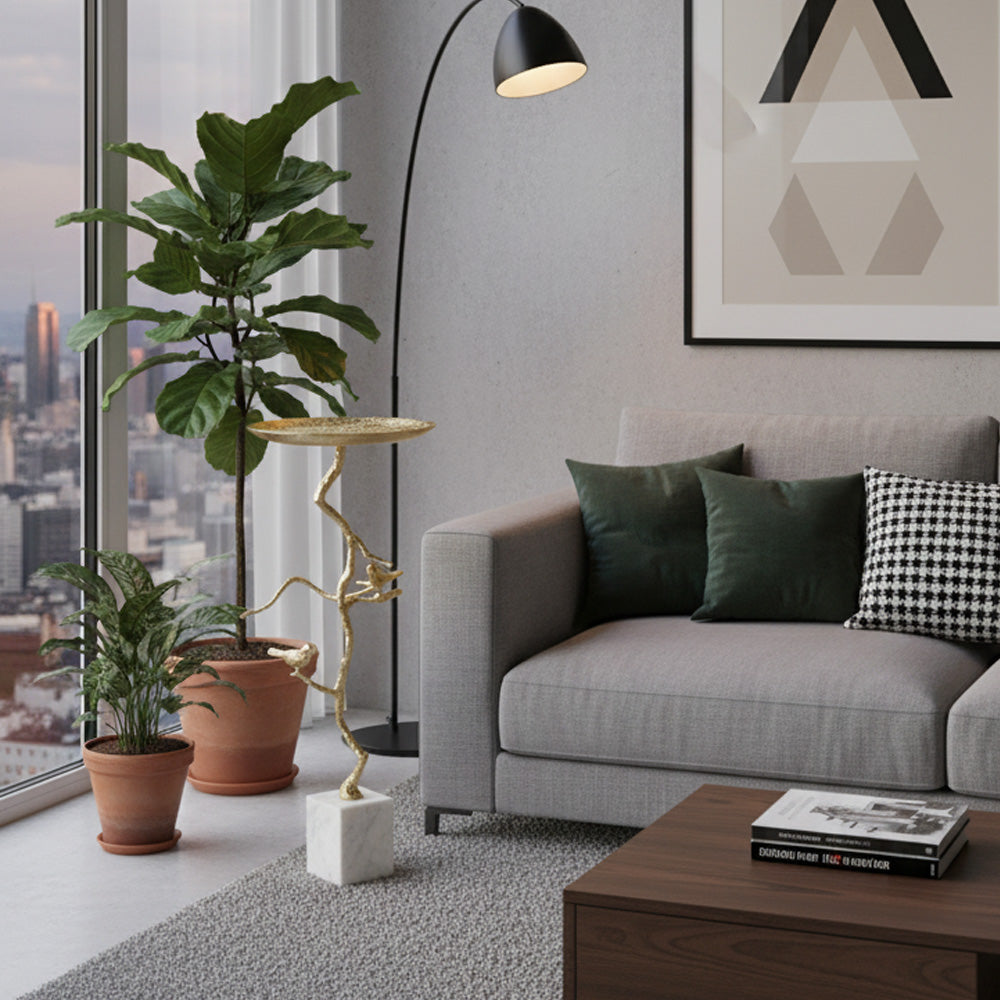 Twig with Birds Table  - 100% Made With Pure Brass