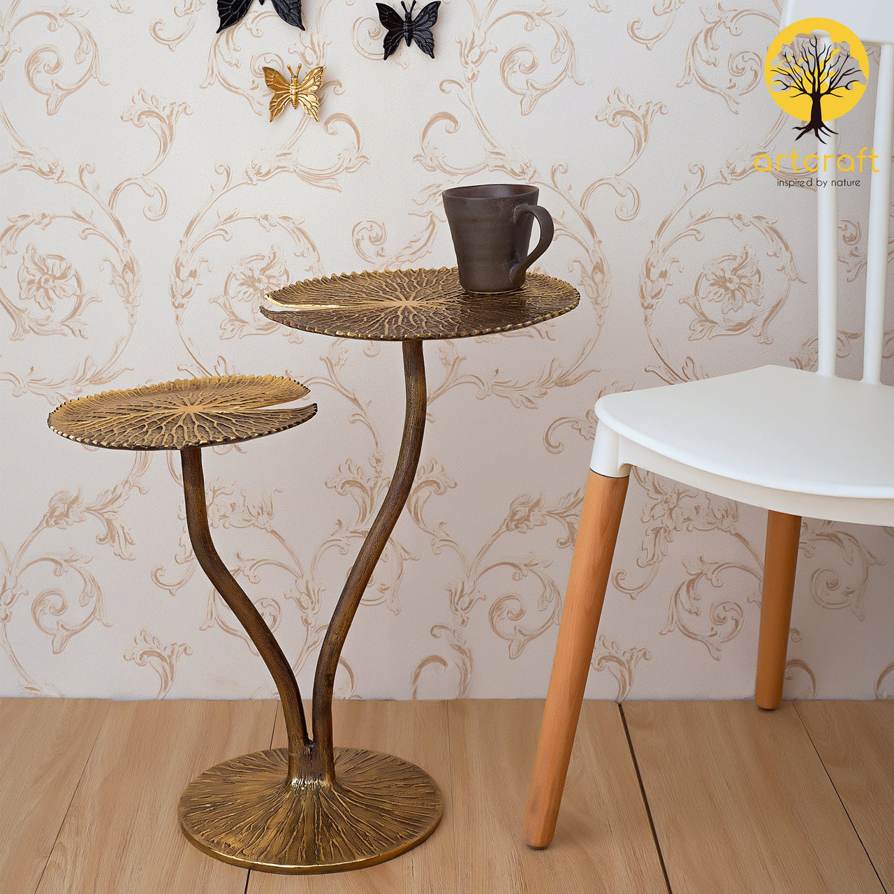 Twin Leaf Table  - 100% Made With Pure Brass