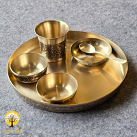 Maharaja- Set of 6 Kansa Utensils Thali 11inches (28cms)