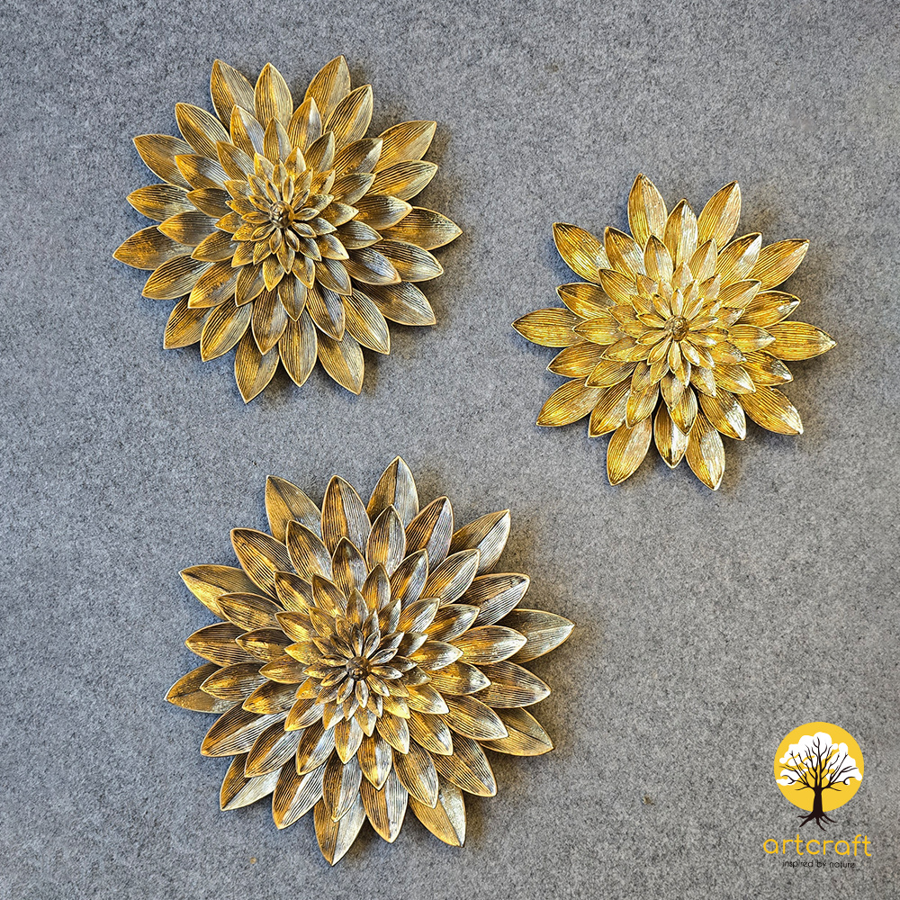 Chrysanthemum Wall Flower Decor - 100% Made From Brass