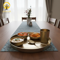 Cutwork - Set of 6 Kansa Utensils Thali 11inches (28cms)