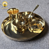 Victoria- Set of 6 Kansa Utensils Thali 11inches (28cms)