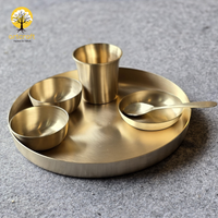 Royal Luxe- Set of 6 Kansa Utensils Thali 11inches (28cms)