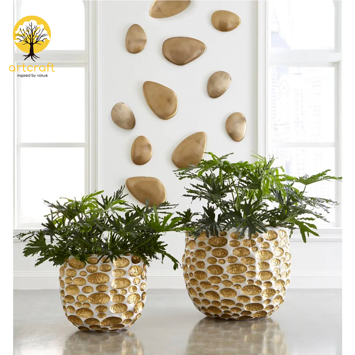 Big Pebbles Wall Decor - 100% Made From Brass