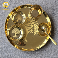 Kalpavriksham - Set of 6 Kansa Utensils Thali 11inches (28cms)